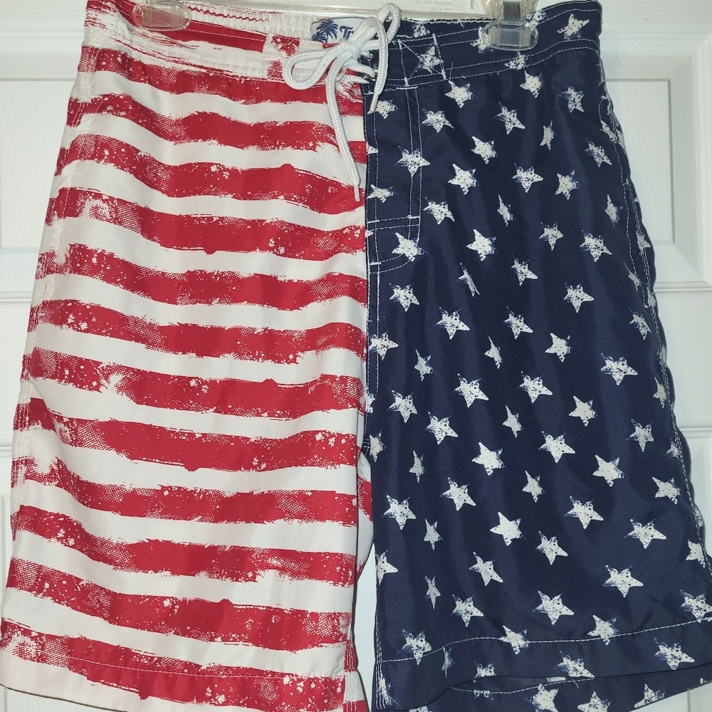 Trunks Swim Shorts American‎ Flag Stars Stripes Size Medium